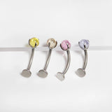 F136 Titanium Zircon Belly Button Ring 14g Body Piercing Jewelry