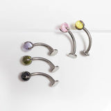 F136 Titanium Zircon Belly Button Ring 14g Body Piercing Jewelry