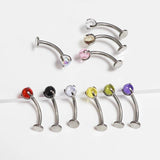 F136 Titanium Zircon Belly Button Ring 14g Body Piercing Jewelry