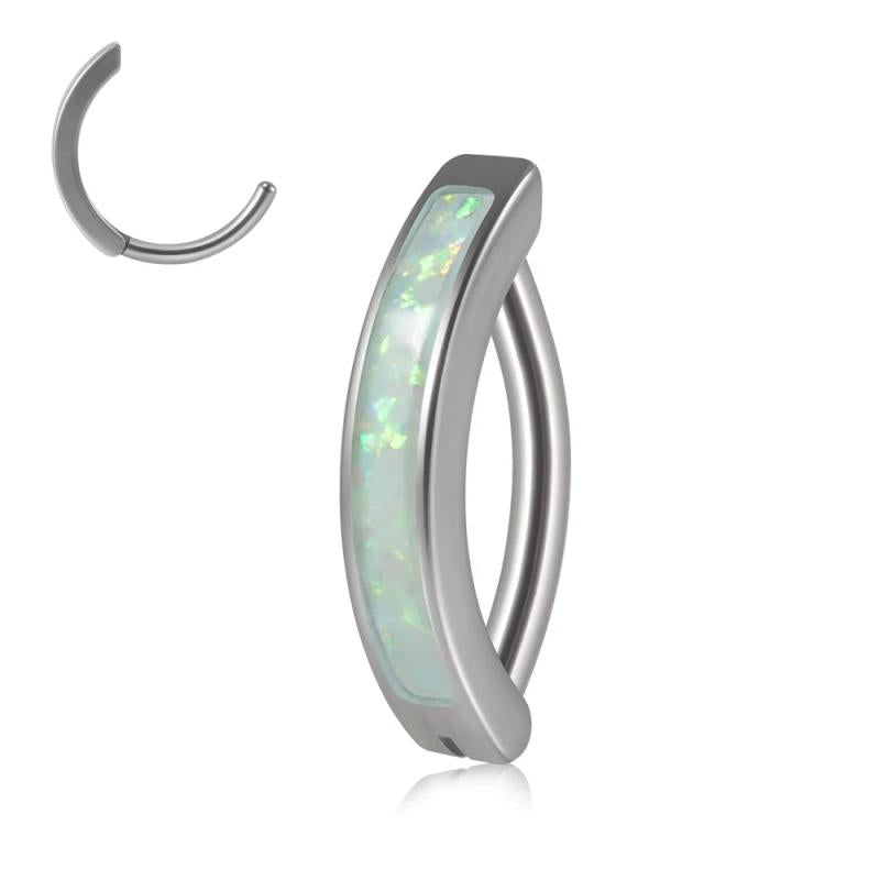 Surgical Steel Opal Belly Button Ring 14G
