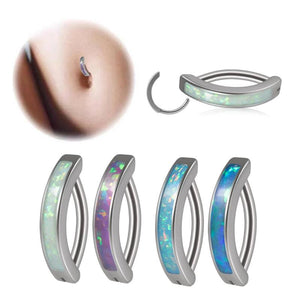 Surgical Steel Opal Belly Button Ring 14G