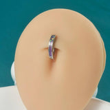 Surgical Steel Opal Belly Button Ring 14G