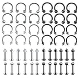 48pc Stainless Steel Body Piercing Jewelry Set