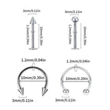 48pc Stainless Steel Body Piercing Jewelry Set