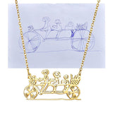 Customized Kid's Drawing Necklace Bracelet Keychain