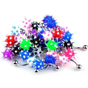Pinksee 14g Silicone Flower Navel Belly Button Rings Body Piercing