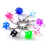 Pinksee 14g Silicone Flower Navel Belly Button Rings Body Piercing