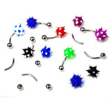 Pinksee 14g Silicone Flower Navel Belly Button Rings Body Piercing