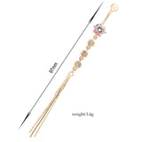 Long Tassel Round Zircon Belly Button RingS Body Piercing Navel Crystal Button