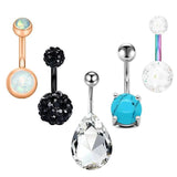 Crystal Flower Belly Piercing Set Zircon Navel Rings