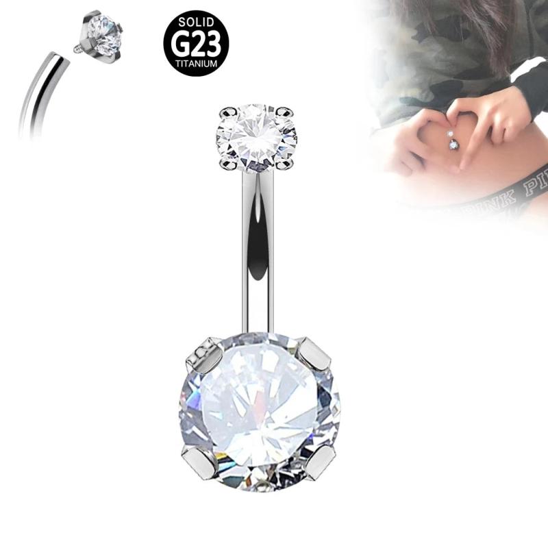 G23 Titanium PIERC Navel Piercing Dangle Belly Button Ring