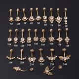 Titanium Stainless Steel Navel Piercing Ring with Rhinestone Belly Button Rings
