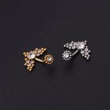 Titanium Stainless Steel Navel Piercing Ring with Rhinestone Belly Button Rings