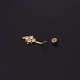 Titanium Stainless Steel Navel Piercing Ring with Rhinestone Belly Button Rings