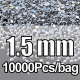 Silver Plated Flatback Pearls 1.5mm-8mm ABS Beads DIY Accessories