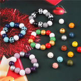 40Pcs 16mm Colorful Solid Natural Wooden Beads Home Xmas Decoration Supplies