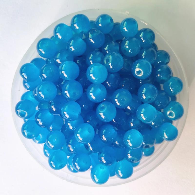 4-12mm Rose Emerald Round Natural Beads Jade Glass Loose Stone Beads