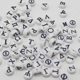 Acrylic Greek Alphabet Letter Coin Beads 4X7mm