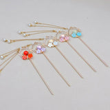 Vintage Bell Orchid Flower Fringe Hair Sticks Fashionable Female Hairpin