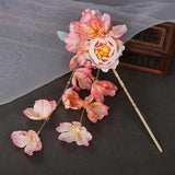 Metal Hair Stick Hanfu Fabric Flower Tassel Hairpins Hair Bun Chopstick