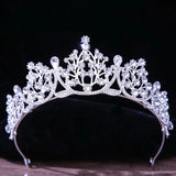 Crystal Crown Hair Accessories Tiara Wedding Rhinestone Silver Crown