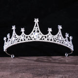 Crystal Crown Hair Accessories Tiara Wedding Rhinestone Silver Crown