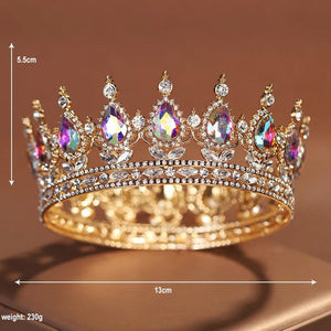 Gold Bridal Pageant Wedding Crown Headwear