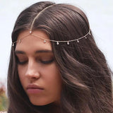 Bohemia Headband Crystal Hair Jewelry Metal Head Chain Indian Boho Headdress