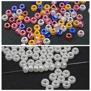 500 Transparent Luster AB Acrylic Pony Beads 7X4mm