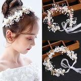 Boho Girl Pearl Butterfly Headdress Flower Wreath Headband