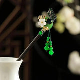 Vintage Wooden Hair Stick Tassel Flower Hairpin Hair Clip