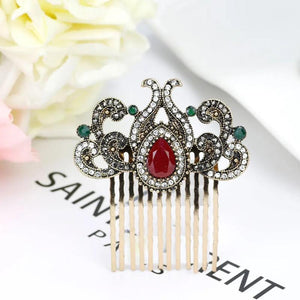 Sunspicems Rhinestone Flower Hair Comb for Bun Coil Jewelry