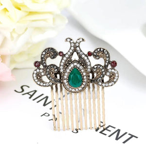 Sunspicems Rhinestone Flower Hair Comb for Bun Coil Jewelry