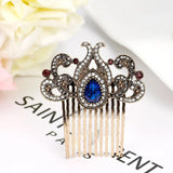 Sunspicems Rhinestone Flower Hair Comb for Bun Coil Jewelry