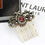 Sunspicems Rhinestone Flower Hair Comb for Bun Coil Jewelry
