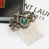 Sunspicems Rhinestone Flower Hair Comb for Bun Coil Jewelry