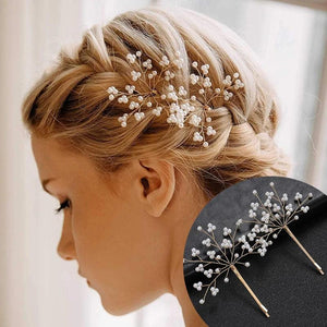 Bride Flower Crystal Pearls Bridal Hair Pins Set Wedding Hair Stickers