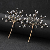 Bride Flower Crystal Pearls Bridal Hair Pins Set Wedding Hair Stickers