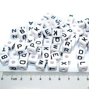 50pcs Alphabet Letter Acrylic Cube Beads For DIY Garment Accessorie