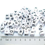 50pcs Alphabet Letter Acrylic Cube Beads For DIY Garment Accessorie