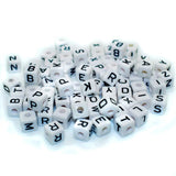 50pcs Alphabet Letter Acrylic Cube Beads For DIY Garment Accessorie