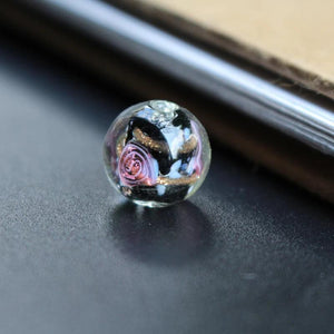Lampwork Glass Flower Pink Beads for Jewelry Making