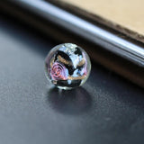 Lampwork Glass Flower Pink Beads for Jewelry Making