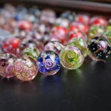 Lampwork Glass Flower Pink Beads for Jewelry Making