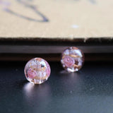 Lampwork Glass Flower Pink Beads for Jewelry Making