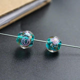 Lampwork Glass Flower Pink Beads for Jewelry Making