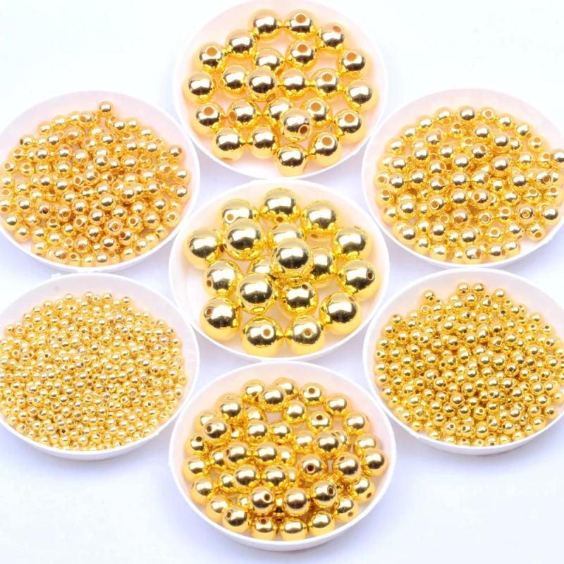 3-12mm Pearl Acrylic Beads Round Spacer Beads for Jewelry Making
