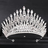 Silver Crystal Queen Big Crown Tiara Rhinestone Wedding Tiaras