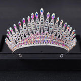 Silver Crystal Queen Big Crown Tiara Rhinestone Wedding Tiaras