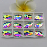 Crystal AB Glass Sew On Rhinestone for Wedding Dress 3230 Drop Flatback